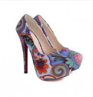 Flower Style y bombas de tacón de aguja de diseño de la Mujer