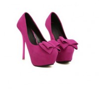 Elegant Style Women's Pumps With Sweet Bowknot and Suede Design