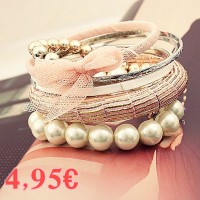 Conjunto de Pulseras tonos Rosas