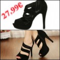 Tacones Negros Con Una Elegante Corea en Espiral