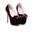 Trendy Women's Sexy Heel Pumps With Bowknot and Rhinestones Design