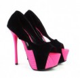 Tacones Elegantes de Plataforma Rosa negro